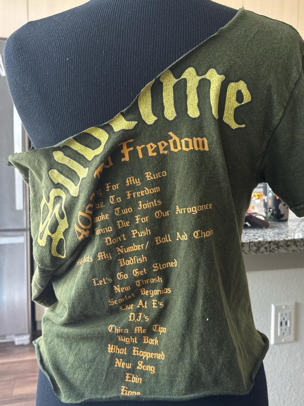 Sublime Green Sun Graphic Crop Tee - Distressed Band Style - Picture 3 of 3